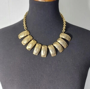 Hammered Gold Plates on‎  a link chain with Lobster claw choker